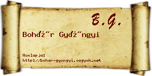 Bohár Gyöngyi névjegykártya