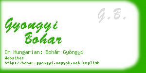 gyongyi bohar business card