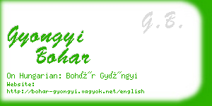 gyongyi bohar business card
